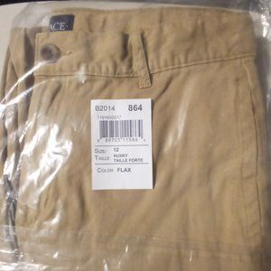 Children’s Place Boys Uniform Size 12 Husky Taille Forte Pants Color FLAX